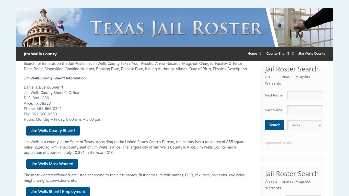 Jim Wells County | Jail Roster Search